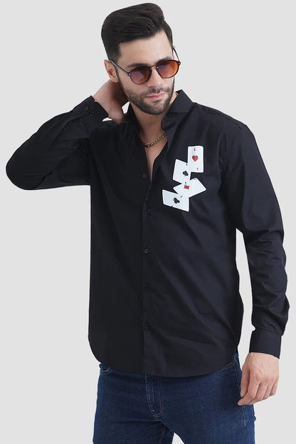 ♠ Cardplay Classic Black Designer Shirt