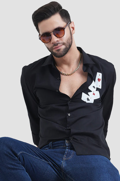 ♠ Cardplay Classic Black Designer Shirt