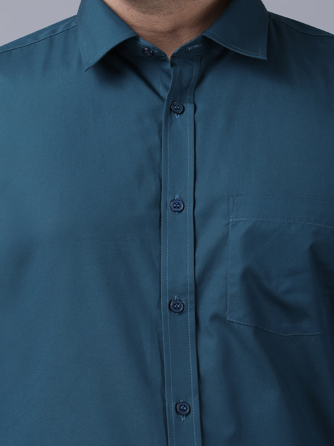 Teal Classic Formal Cotton Shirt for Men