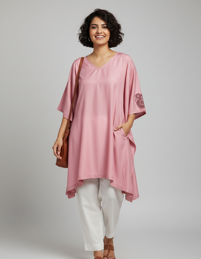 Blush Rayon Kurti - Enchantress