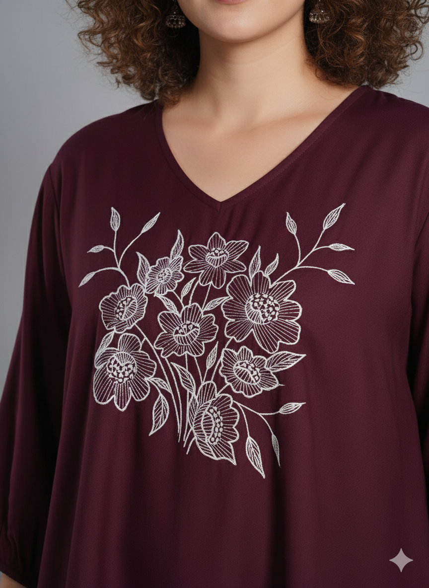 Wine Rayon Top - Aliferous