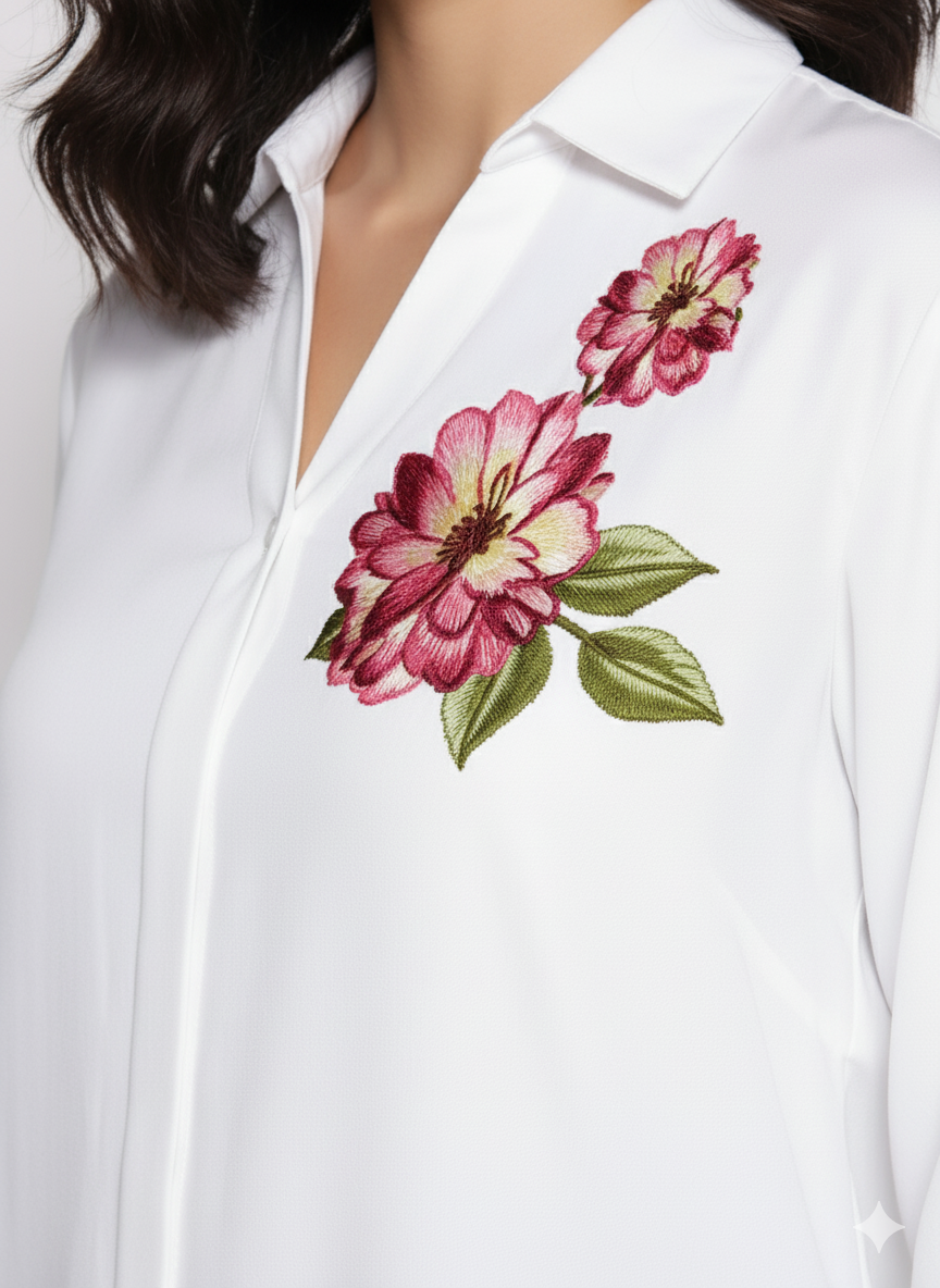 White Rayon ShirtTop - Viol