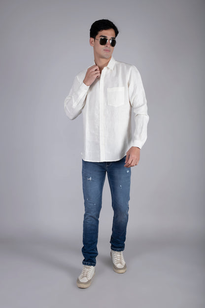 Pure Linen. Pure Class. The White Shirt That Does It All.