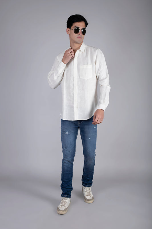 Pure Linen. Pure Class. The White Shirt That Does It All.