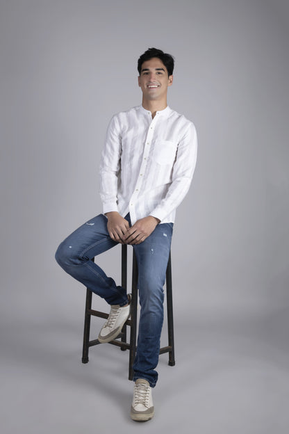 Cotton Linen Striped shirt