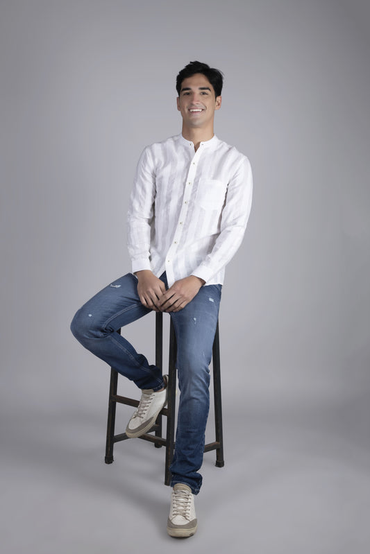 Cotton Linen Striped shirt