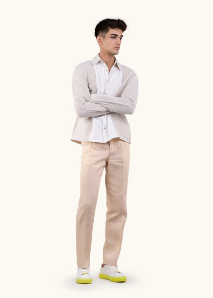 Bare Blend Panelled Linen Shirt