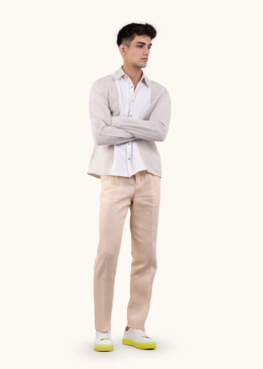 Bare Blend Panelled Linen Shirt