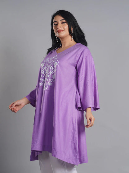 Lavender Rayon Kurti - Iris