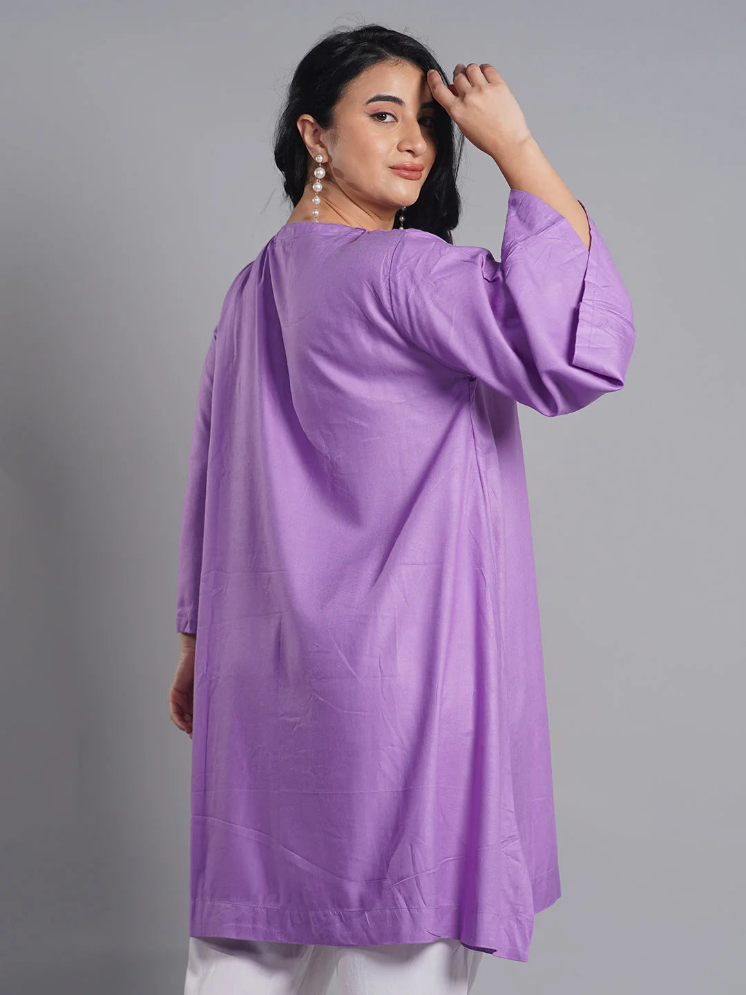 Lavender Rayon Kurti - Iris
