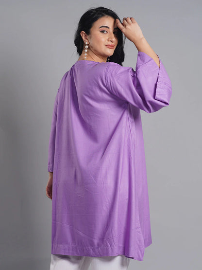 Lavender Rayon Kurti - Iris