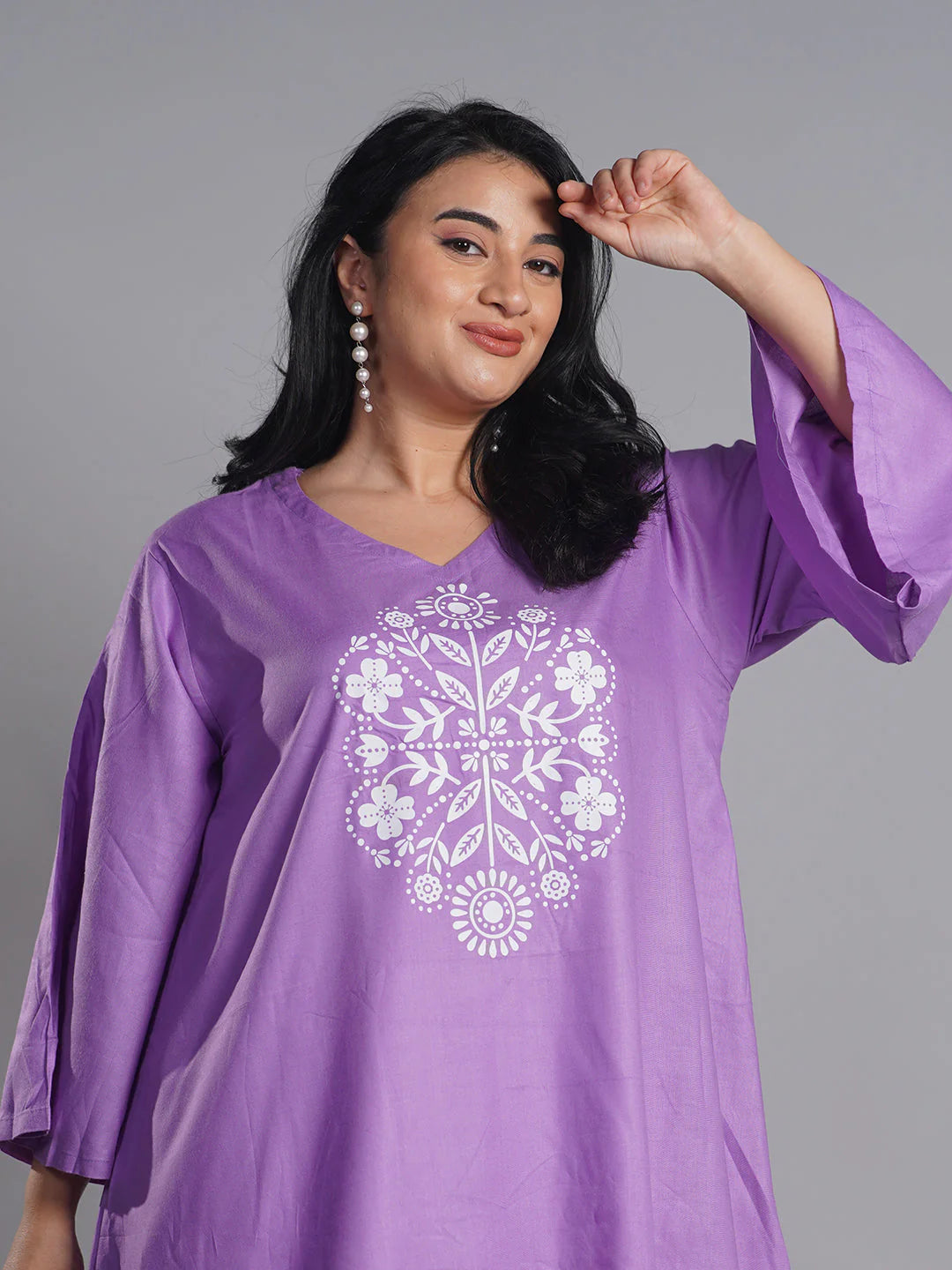 Lavender Rayon Kurti - Iris