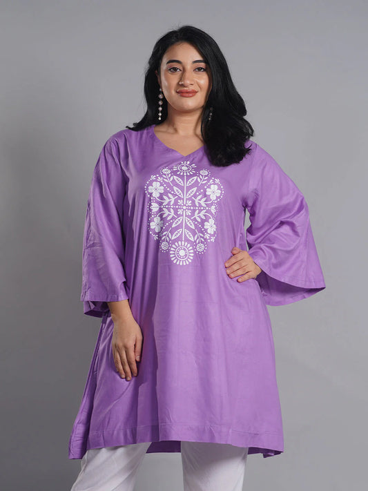 Lavender Rayon Kurti - Iris