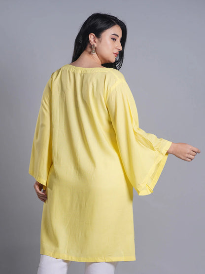 Lemon Rayon Kurti - Calypso