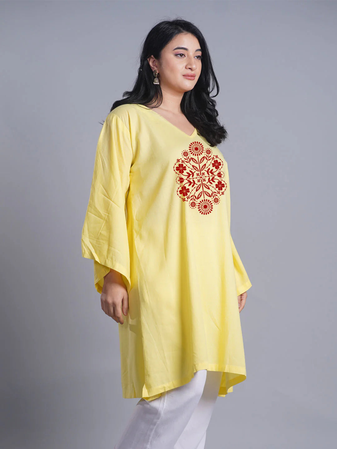 Lemon Rayon Kurti - DorisDay