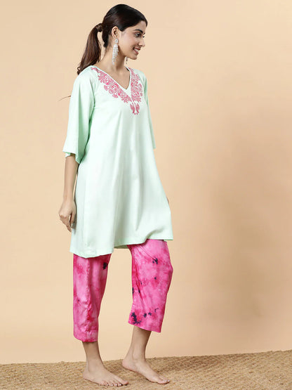 Mint Rayon Kurti - Zewar