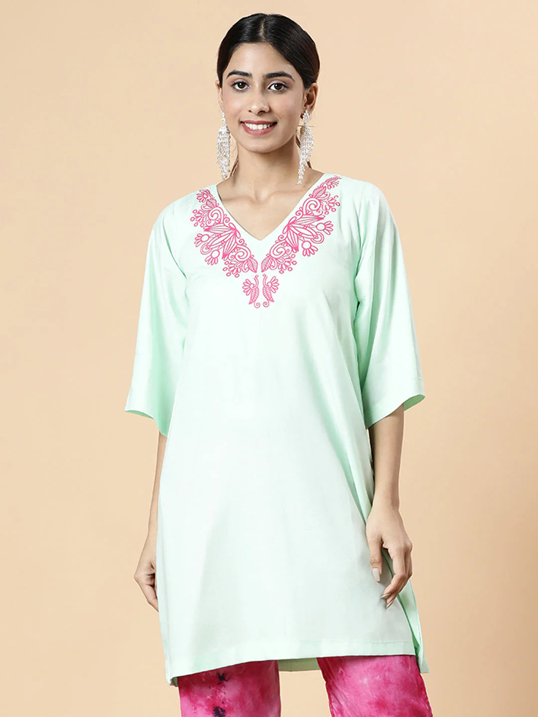 Mint Rayon Kurti - Zewar