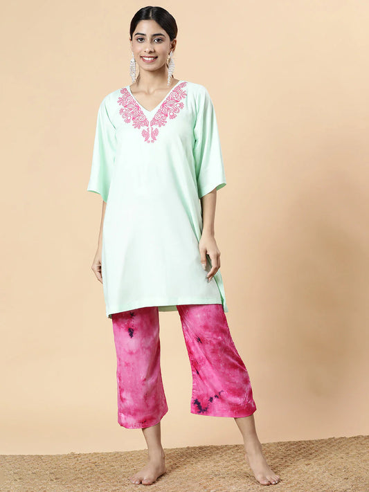 Mint Rayon Kurti - Zewar