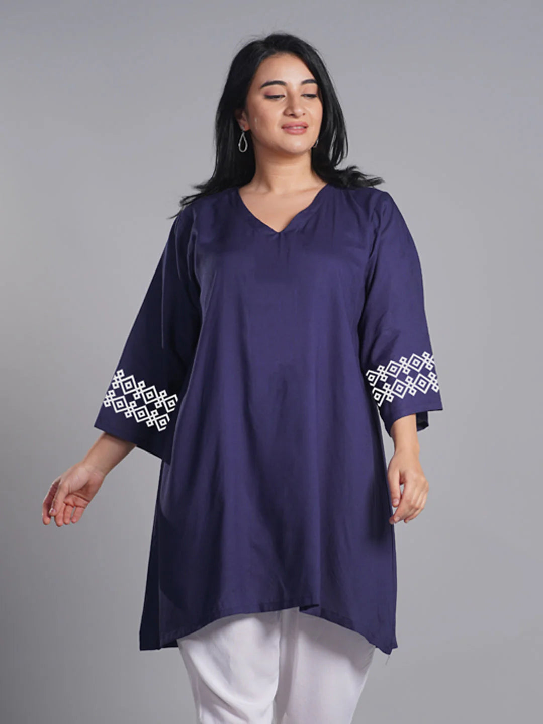 Navy Rayon Kurti - Naivete