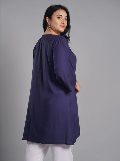 Navy Rayon Kurti - Naivete