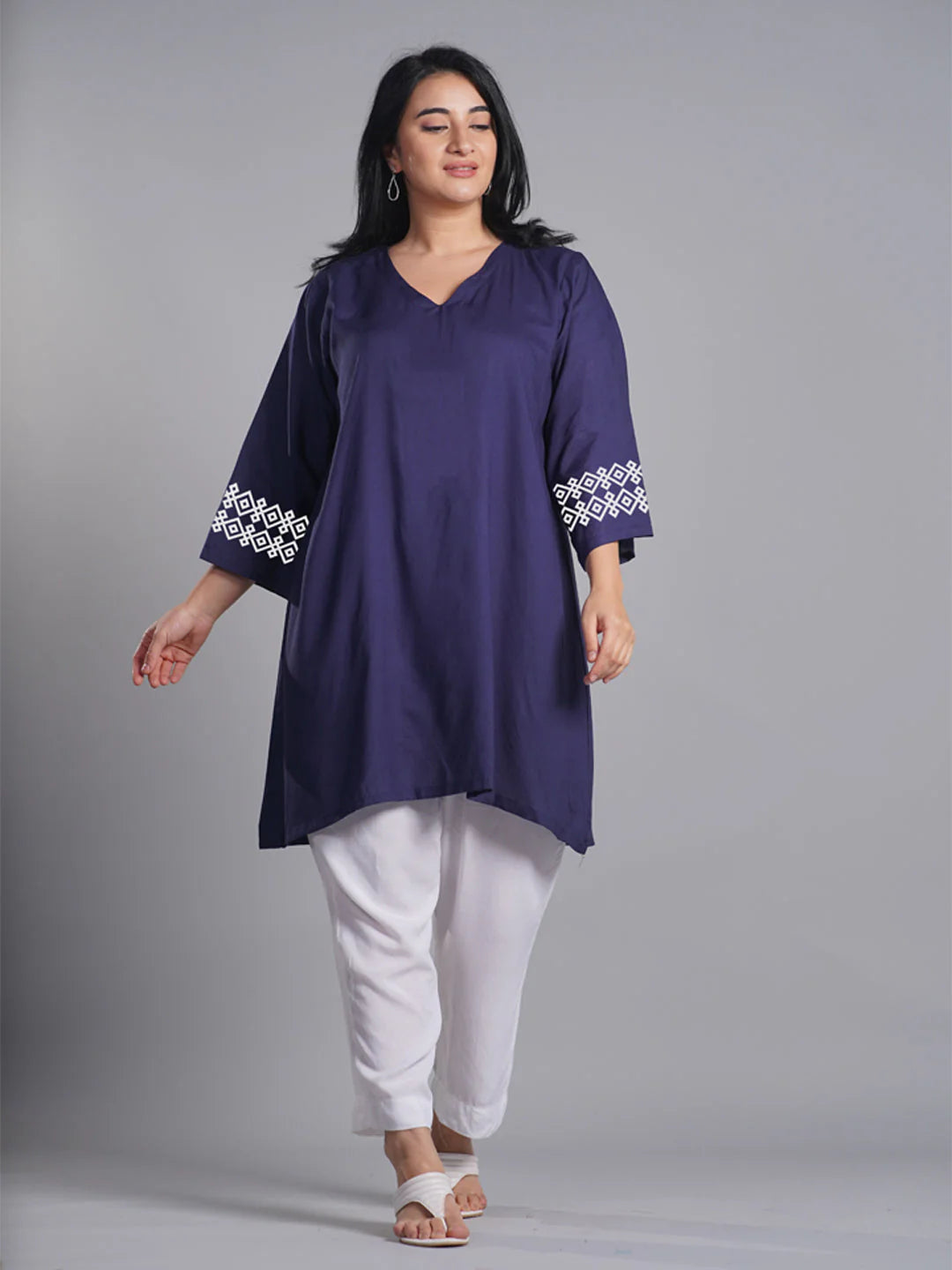 Navy Rayon Kurti - Naivete