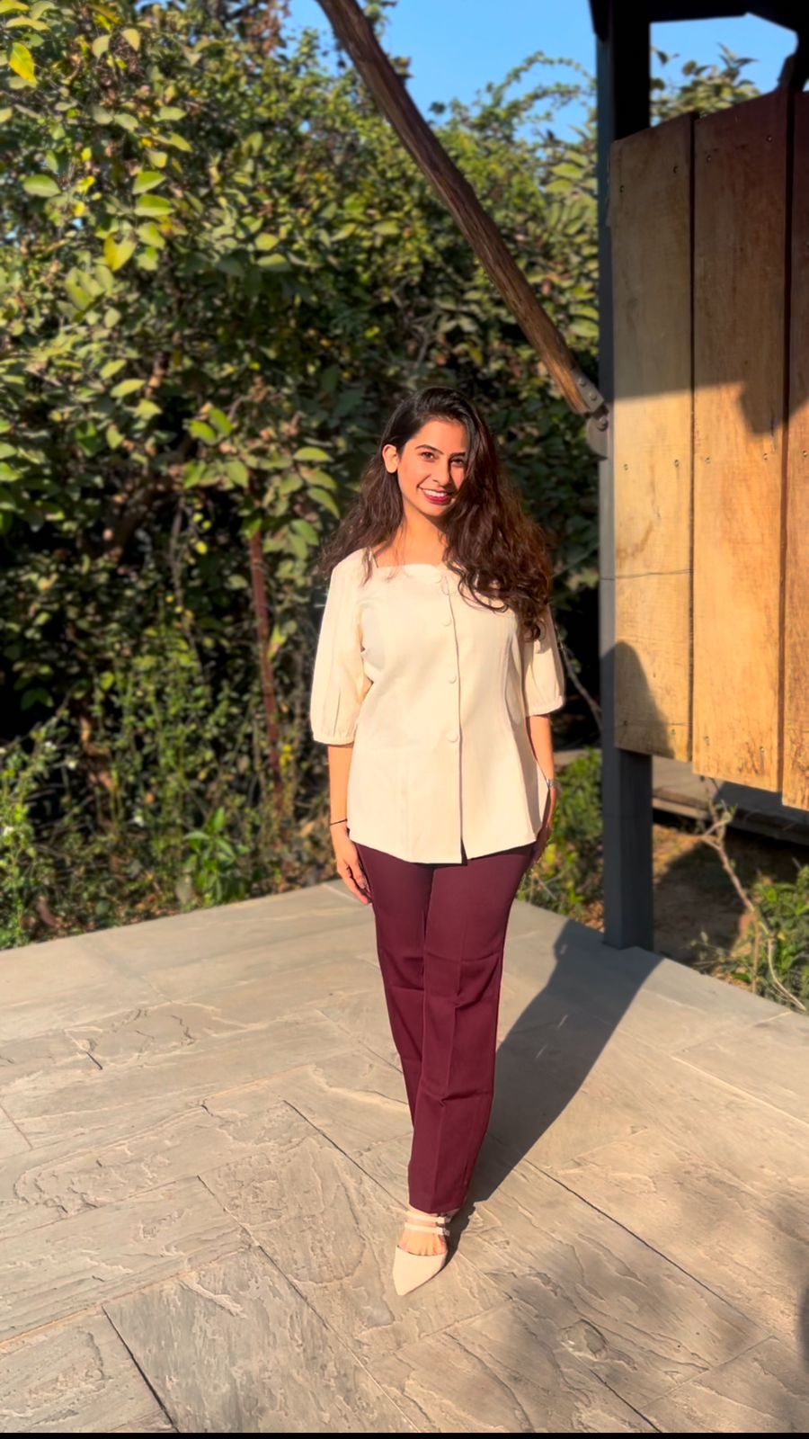 Ivory Solid Sweetheart Neck Top
