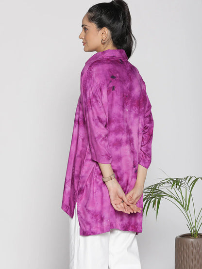 Purple TieDye ShirtTop - MistGlow