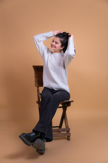 Women’s Classic White Knit Sweater