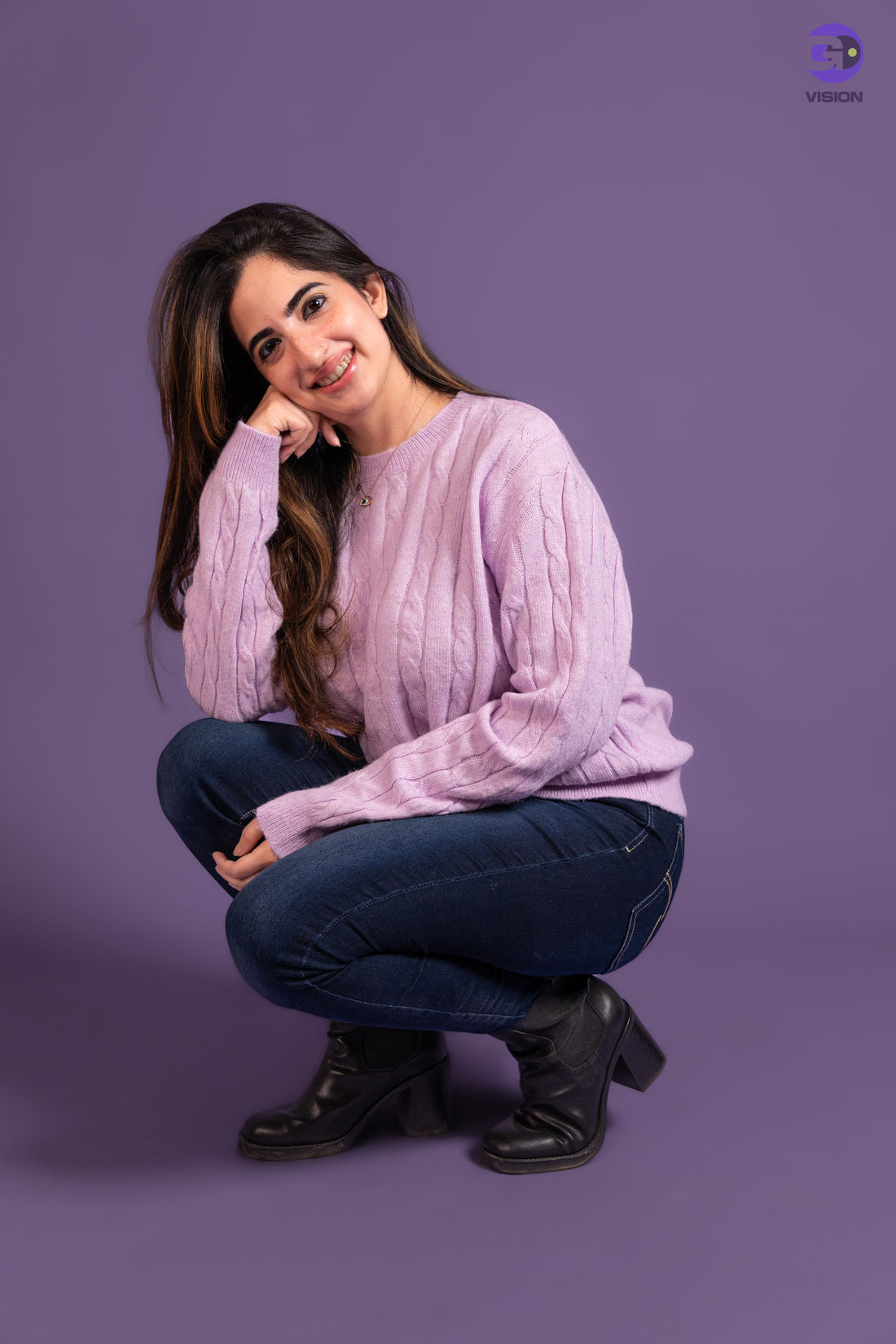 Women’s Lilac Cable Knit Sweater