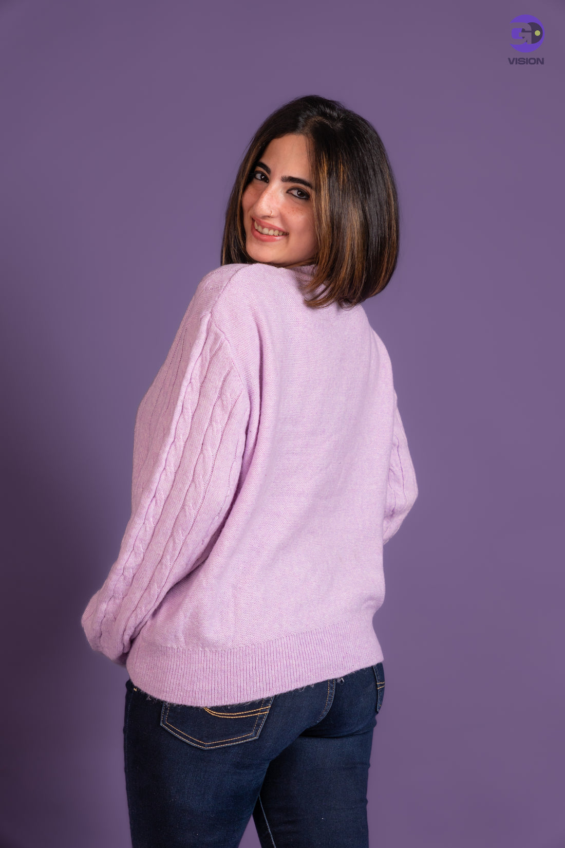 Women’s Lilac Cable Knit Sweater