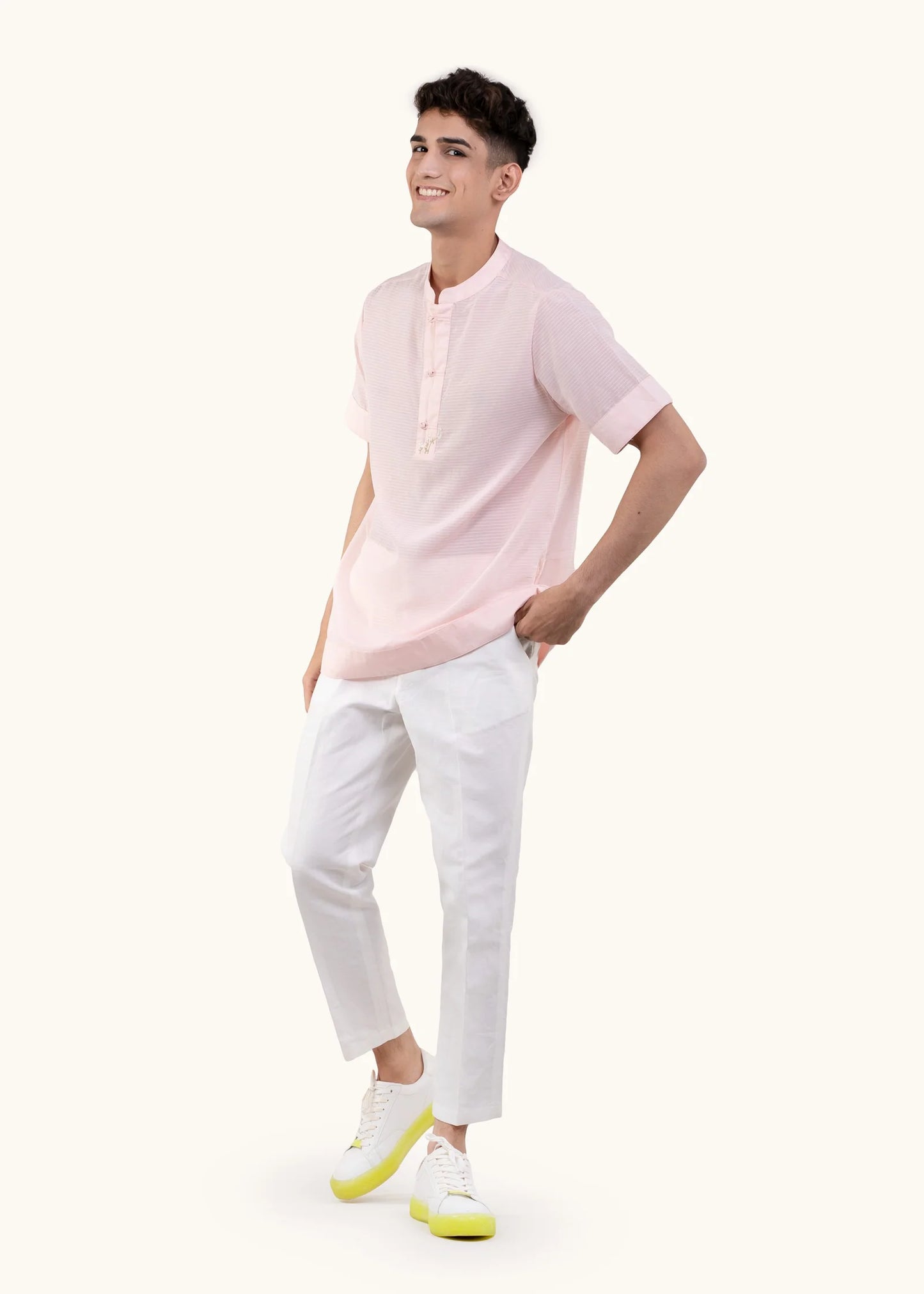 Calm Pink Linen Blend Cuba T-shirt (Copy)