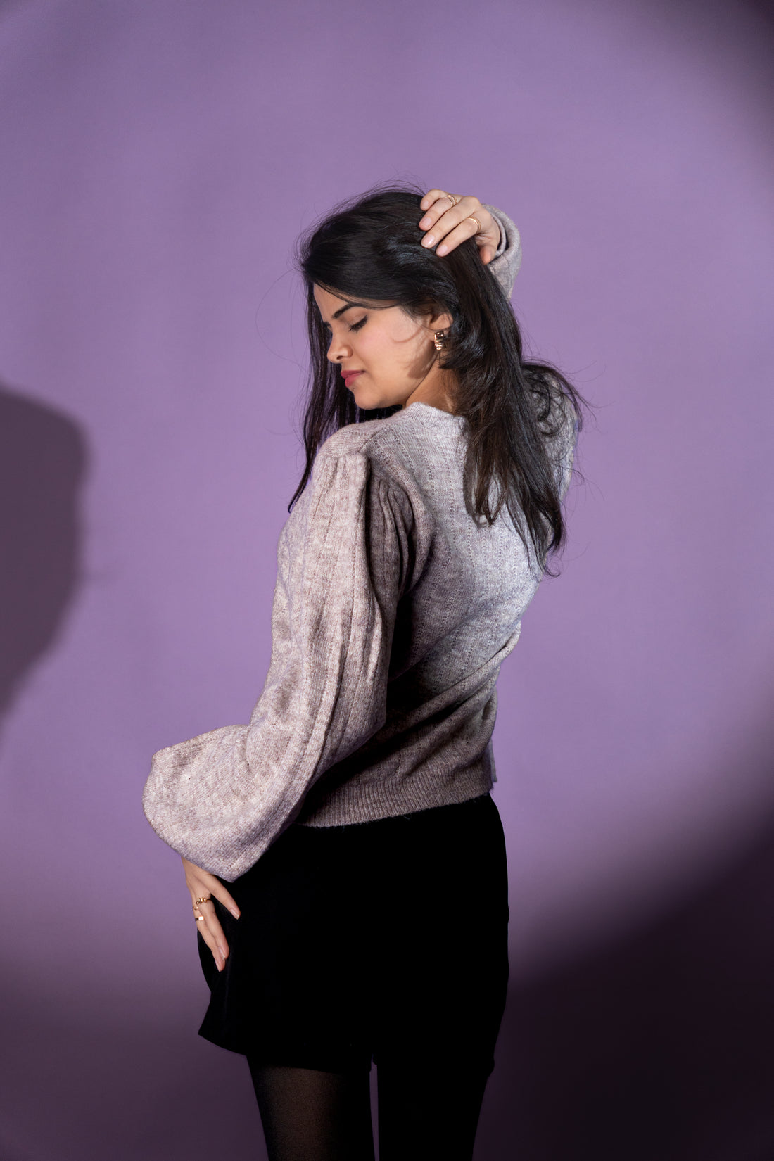 Women’s Beige Ribbed Knit Sweater