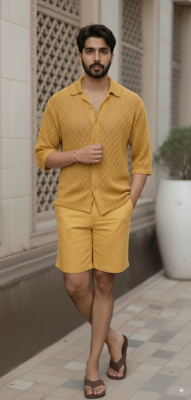 Textured Mustard Shirt