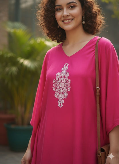 Magenta Kaftan Kurta - Reflection