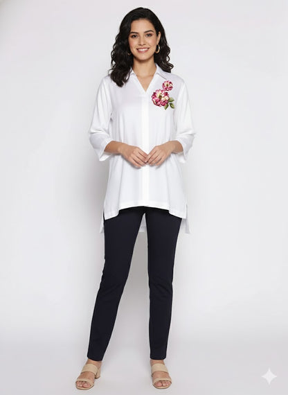 White Rayon ShirtTop - Viol