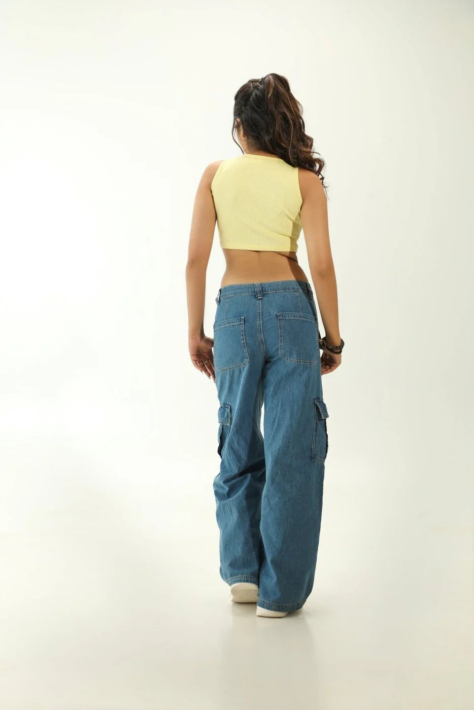 Yellow Ribbed Tube Crop Top – Slim Fit & Casual Chic